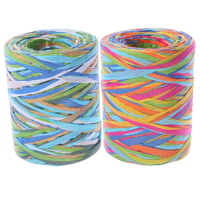 2 Rolls Raffia Ribbon DIY Art Decoration Cintas de regalo para