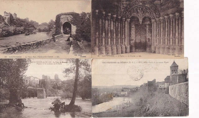 LOT DE 4 cartes postales anciennes postcards SAUVETERRE-DE-BEARN 3 EUR ...