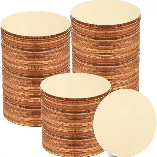 5-100Pcs Unfinished Round Wood Discs Xmas DIY Crafts Wooden Circle Discs Slices