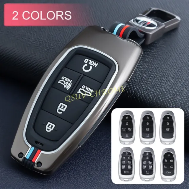 Für Hyundai Tucson Santa Fe IONIQ5 Metall Auto Smart Key Cover Kette Ring Case