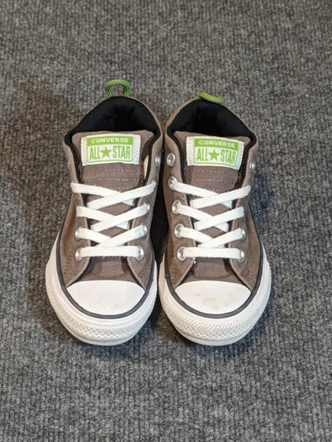 Converse Chuck Taylor All Stars Boys Sz 11.5 Mid Sneakers Shoes Gray Green Youth