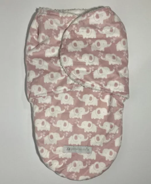 Petite l’amour super soft swaddle sack   printed with small elephants