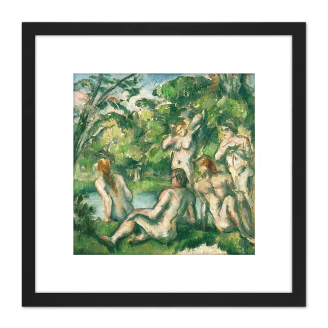 Paul Cezanne Bathers Painting Square Framed Wall Art 8X8 In