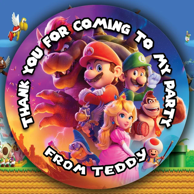 PERSONALISED THE SUPER Mario Bros Movie Party Bag Sweet Cone Birthday 
