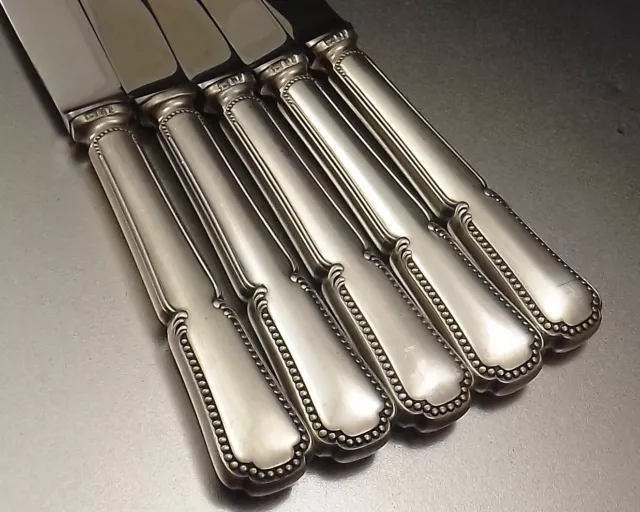 Orfevrerie Liberty 12 Couteaux A Entremet En Metal Argente Et Inox Vers 1960