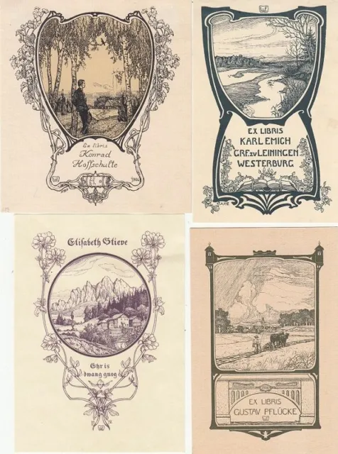 8 Exlibris Bookplate Klischees Wilhelm Ehringhausen 1868-1933 Konvolut Lot 5 Akt