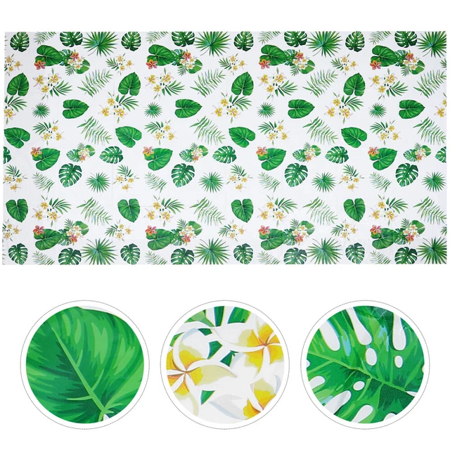 Mantel hawaiano cubierta de escritorio hojas verdes banquete cuadrado