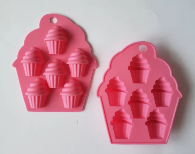 2 Stck. Pralinen Eiswürfel Silikonform Cupcake Muffin  - NEU