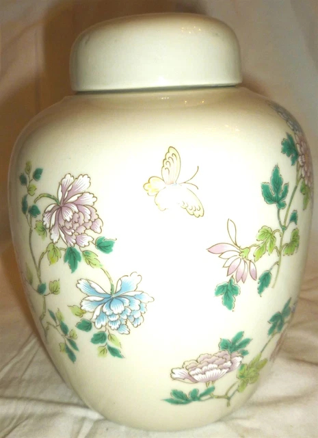 Vintage Porcelain Ginger Jar Lidded Urn Takahashi Japan Cho-Cho San Francisco