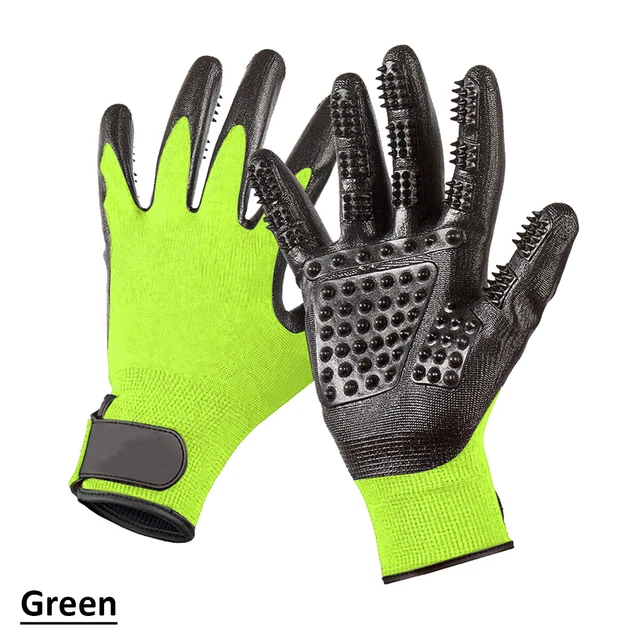 Pet Dog Cat Grooming Gloves Hair Fur Remover Bathing Shedding Massage one Pair