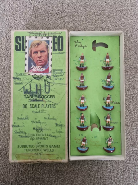 Vintage Subbuteo Hw Heavyweight West Ham United Ref 7 Squadra Tutti I 10 Giocatori