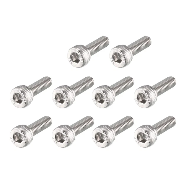 55pcs M3 x10mm Thread 304 Stainless Steel Hex Socket Head Cap Screw Bolt DIN912