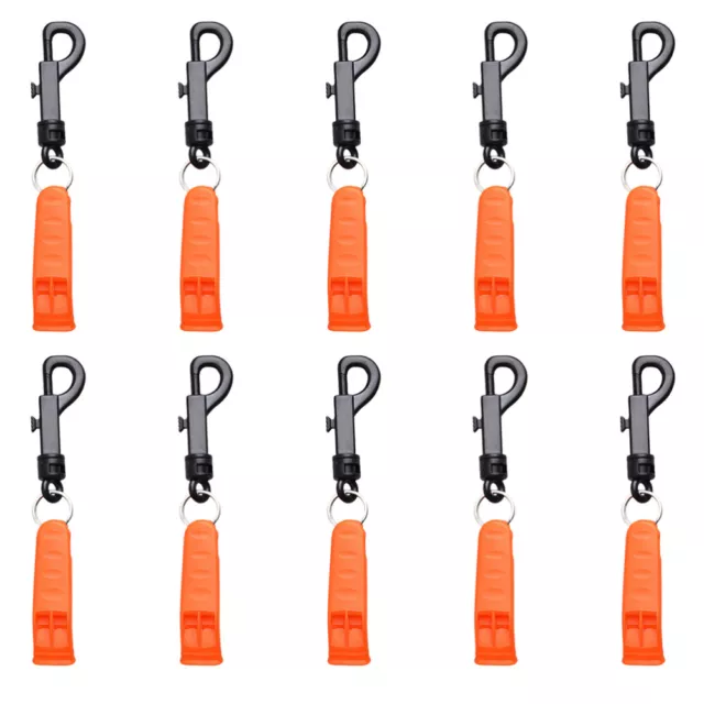 10 Pcs Emergency Whistle Plastic Hiking Camping Outdoor Accessory Safety Mini