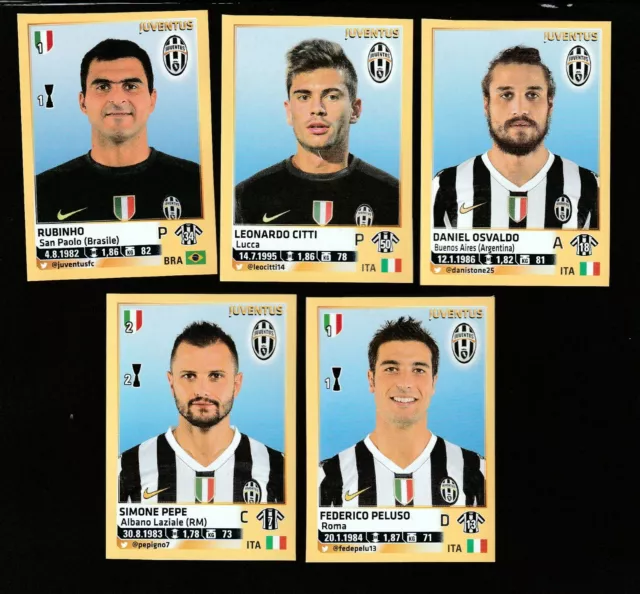 5 Figurine Calciatori Panini Aggiornamenti Completi 2013-14 Juventus Nuove