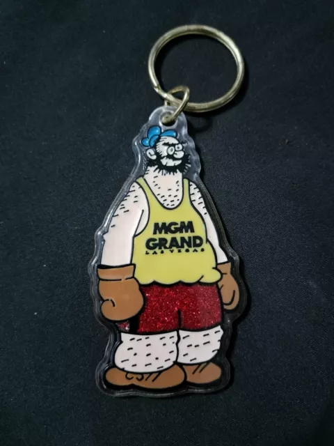 Vintage Popeye Bluto MGM Grand Las Vegas Boxing Keychain Advertising Souvenir