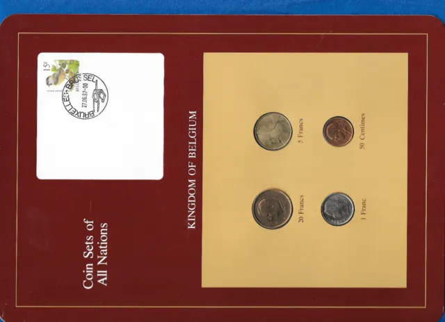 Coin Sets of All Nations Belgium 1980-1994 UNC 20 Francs 1994 1 Franc 1980
