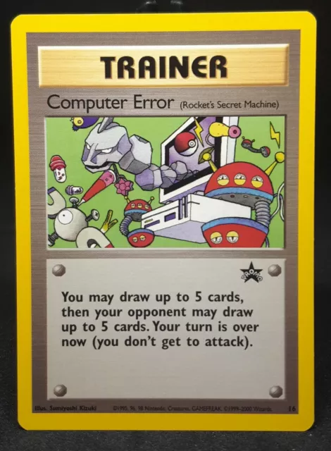 2000 WOTC Pokemon Black Star Promo #16 Trainer Computer Error (Rocket's...