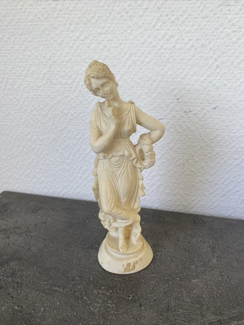 Statuette Résine Déesse Grecque Pensant Avec Fleur - Décoration