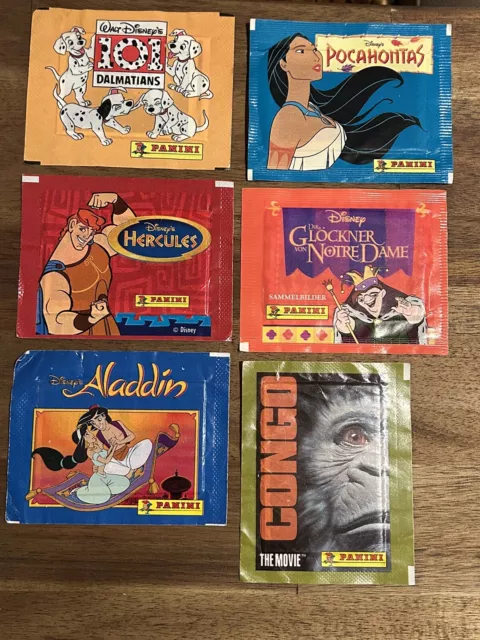 Panini Sealed Stickers 7 Packet Includes Aladdin Pocahontas 101 Dalmatian’s