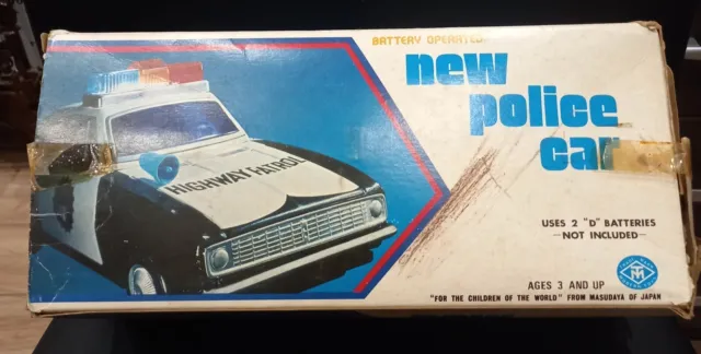 New Police Car Modern Toys Japan Latta Tin Toy Con Scatola Anni60/70 Polizia