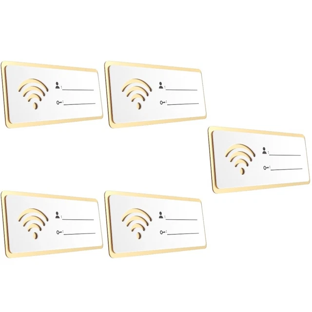 5x Señal WIFI Acrílico WIFI Contraseña Señal Acrílico Wifi Señal de Pared WIFI