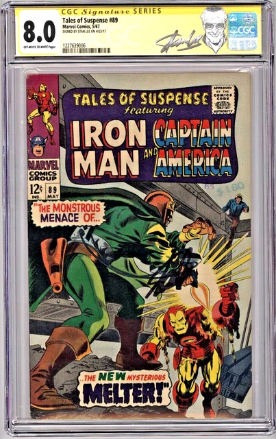 1967 Tales Of Suspense #89 Iron Man Capt America Cgc Ss 8.0 Signed By Stan Lee