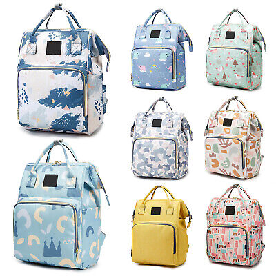Large Diaper Bags for Baby Girls Boys Waterproof Mommy Backpack Travel w 2 Strap
