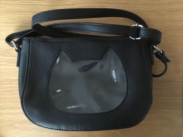Black Cat Ita Bag Purse Cute Kawaii Transparent Window Shoulder Strap