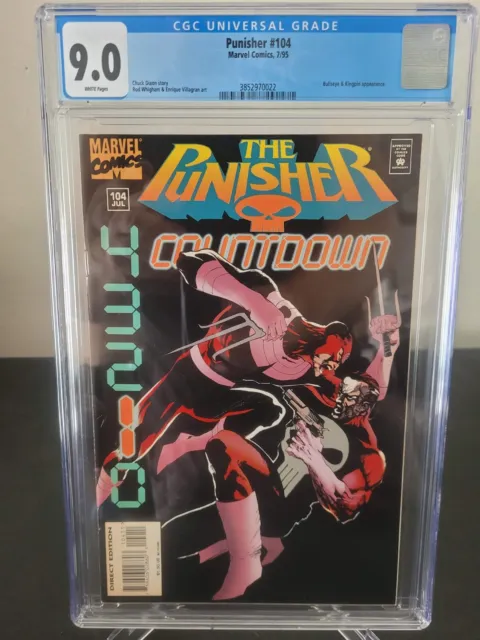 The Punisher #104 Cgc 9.0 Graded Marvel Comics Low Print Run Final Ish! Bullseye