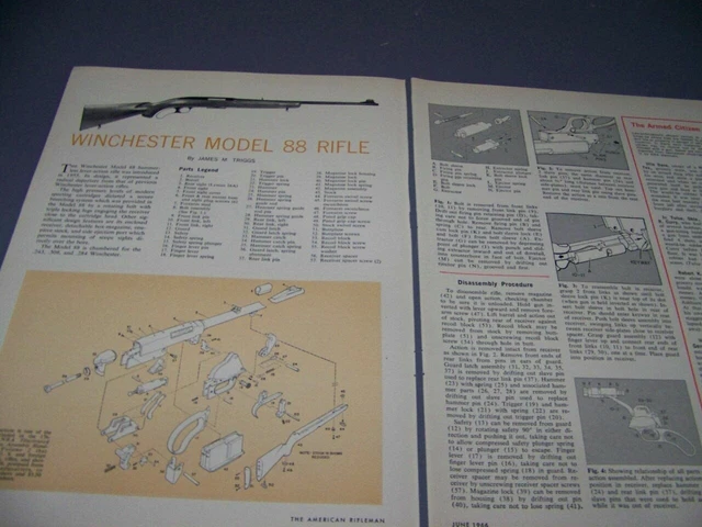 HISTORY: WINCHESTER MODEL 88 Rifle..takedown/Exploded View..rare! (776W ...