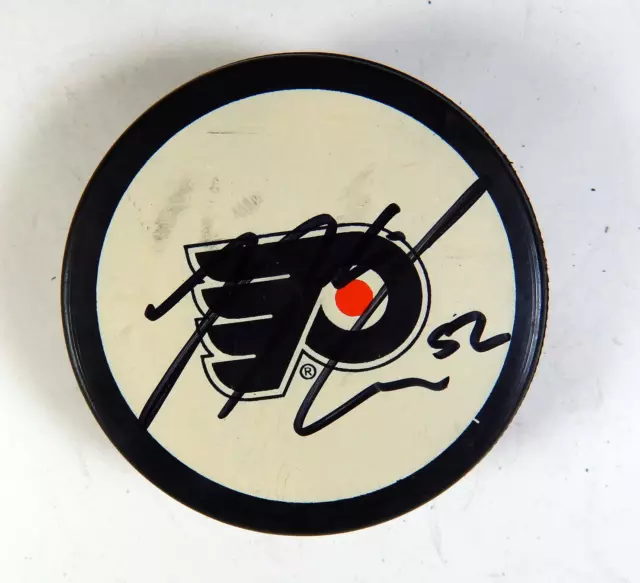 Nick Cousins #52 Signed Philadelphia Flyers Hockey Puck Auto 291
