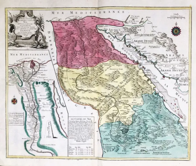 Egypt Ägypten Nil Nile Africa Lotter map Karte carte engraving Kupferstich 1760