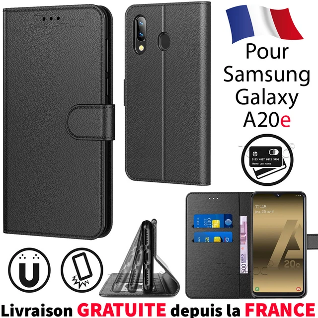 ETUI HOUSSE COQUE POUR SAMSUNG GALAXY A20e - FLIP COVER PORTEFEUILLE PORTE CARTE