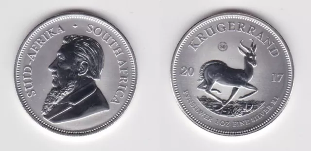 1 Krugerrand Silber Münze Südafrika Springbock 2017 Jubiläum 50 Jahre (149336)