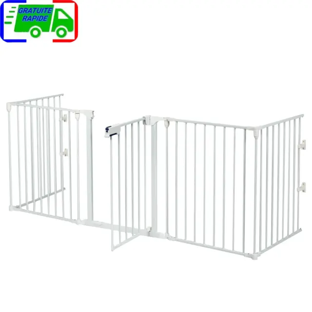 KeiLok Barrière de sécurité pour bébé, porte, escalier, rouleau, extensible  de 0 à 140 cm, barrière de sécurité pour bébés et animaux de compagnie,  adaptée à une utilisation intérieure et extérieure, blanc 