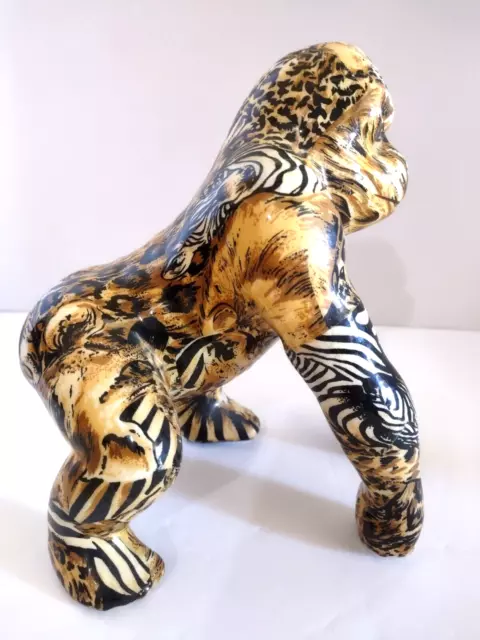 Vintage La-Vie Safari Decoupage Porcelain Gorilla ( Ape ) Figurine Statue *New*