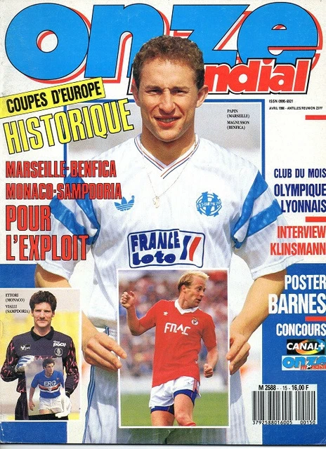 Magazine Onze Mondial N°7 - Août 1989 - OM Jean-Pierre Papin - Vintage Football
