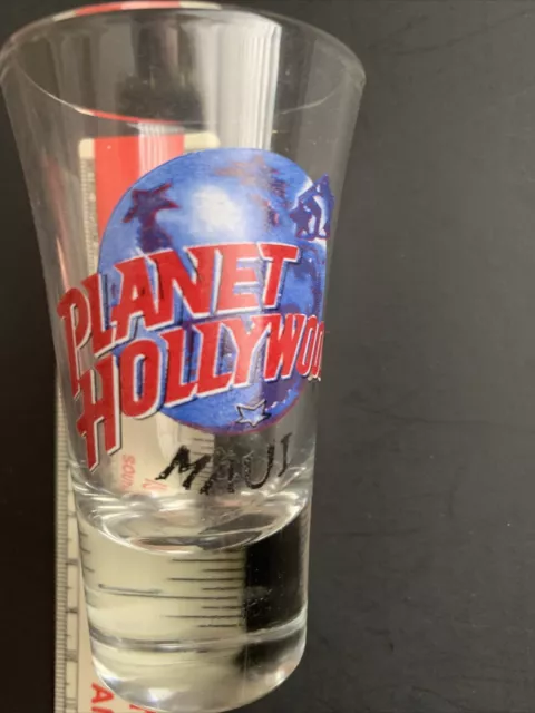 Shot Glass Planet Hollywood Maui Hawaii Fluted Clear Glass