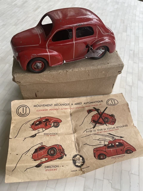 Rare CIJ Funiculaire en boîte jouet ancien en tôle et bois Rare CIJ Funiculaire en boîte jouet ancien en tôle et bois