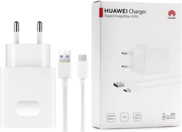 Original Huawei Cargador Rápido 40W Cable de Datos Adaptador Alimentación USB C
