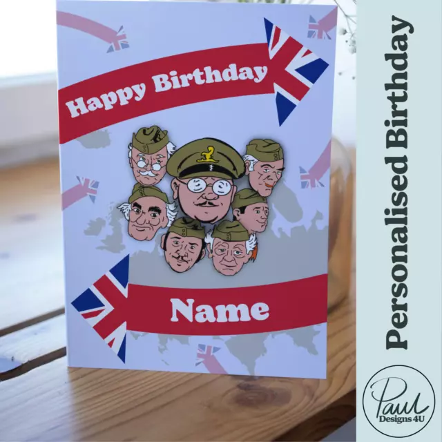 Dad's Army Personalised Birthday Card Classic BBC TV Retro Comedy for Parents