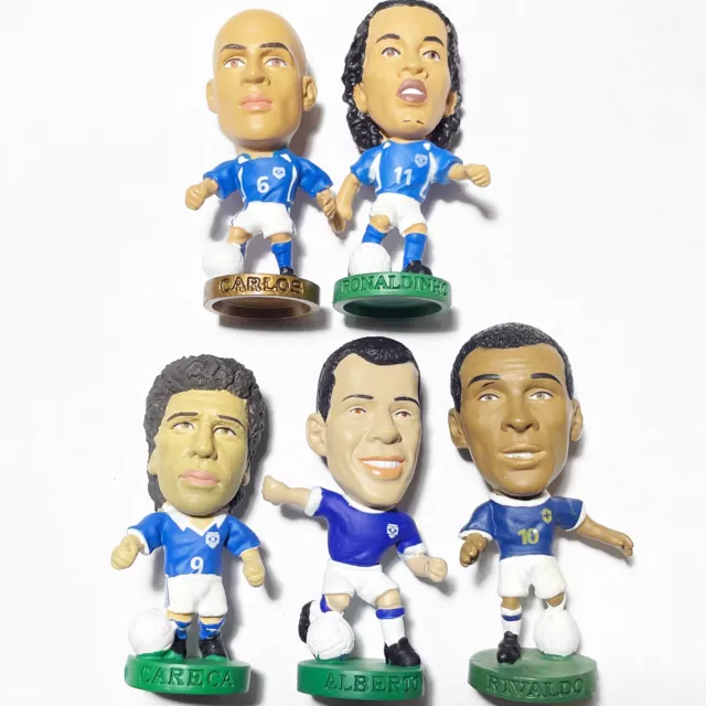 5 x CORINTHIAN PROSTARS FIGURES BRAZIL AWAY JOB LOT (G) inc Rivaldo, Ronaldinho