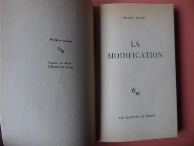 Michel Butor, La Modification.  Editions de Minuit. 1957. relié