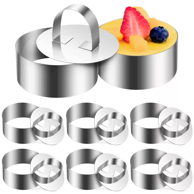 Stainless Steel Round Cake Ring Mold Set - 8pcs-GS
