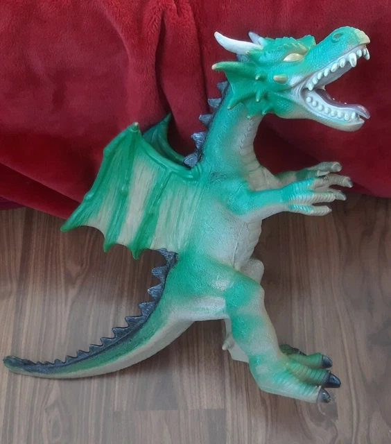 Large Rubber Green Winged Dragon Figure 70cm Nose to Tail Rare 2013 Toys R Us
