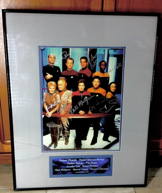 STAR TREK Signed by ALL Mulgrew autograph VOYAGER PLAQUE #1/200 AU REL COA RARE
