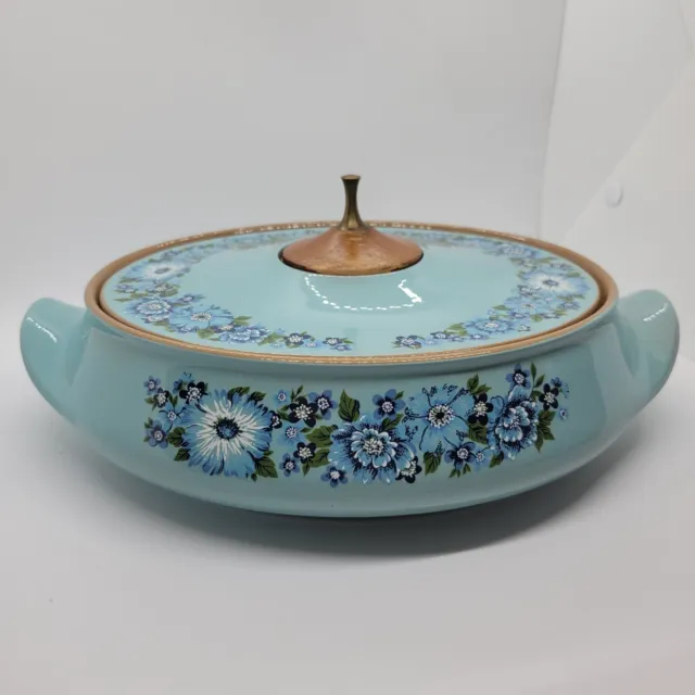 Vintage Taylor Smith & Taylor Co Azura Oval Casserole Dish w Lid Floral Design
