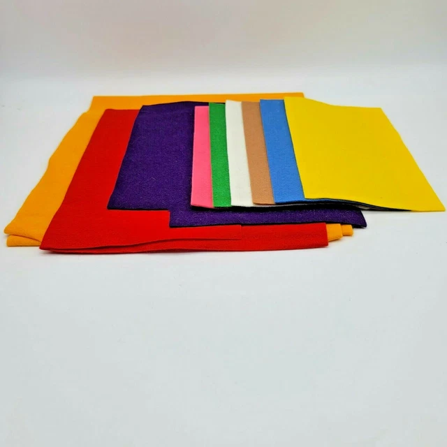 Lote de 9 piezas de tela de color fieltro suave color dorado 33" de largo