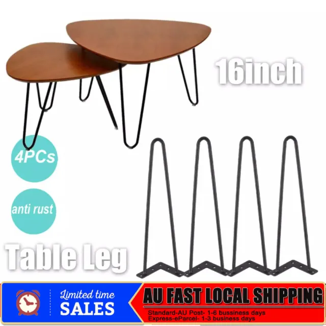 4pcs/set Hairpin Legs Furniture Coffee Table Leg Steel Legs 16" Strong Metal AU