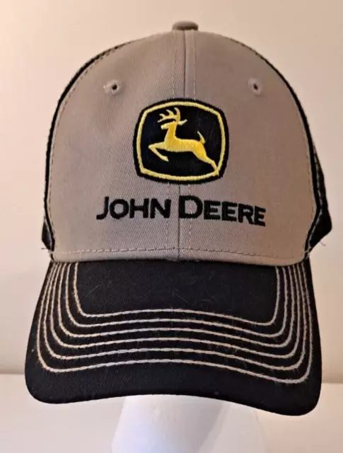 John Deere Black & Khaki Strapback Ball Cap, Hat John Deere Brand